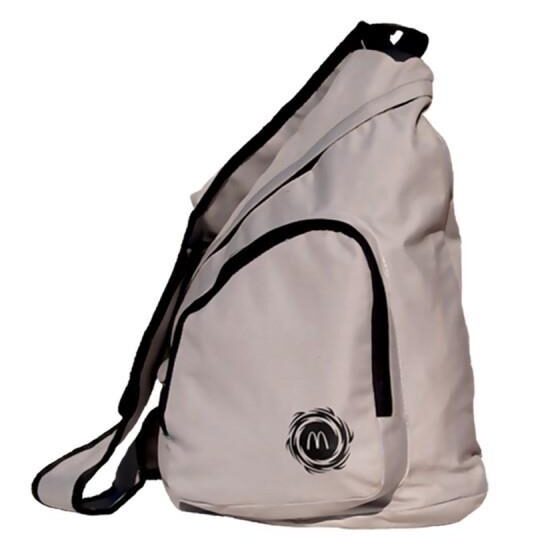 Mochila Cinza com Alça Transversal