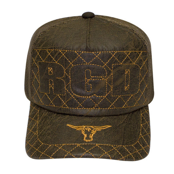 img-Boné trucker de couro e tela