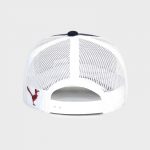 Boné americano de tela e suede - Traseiro