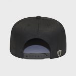 Boné aba reta preto bordado 3D - Traseiro