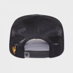 Boné trucker preto de brim e tela - Traseiro