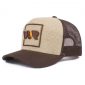 Foto boné trucker de juta e tela - Perfil
